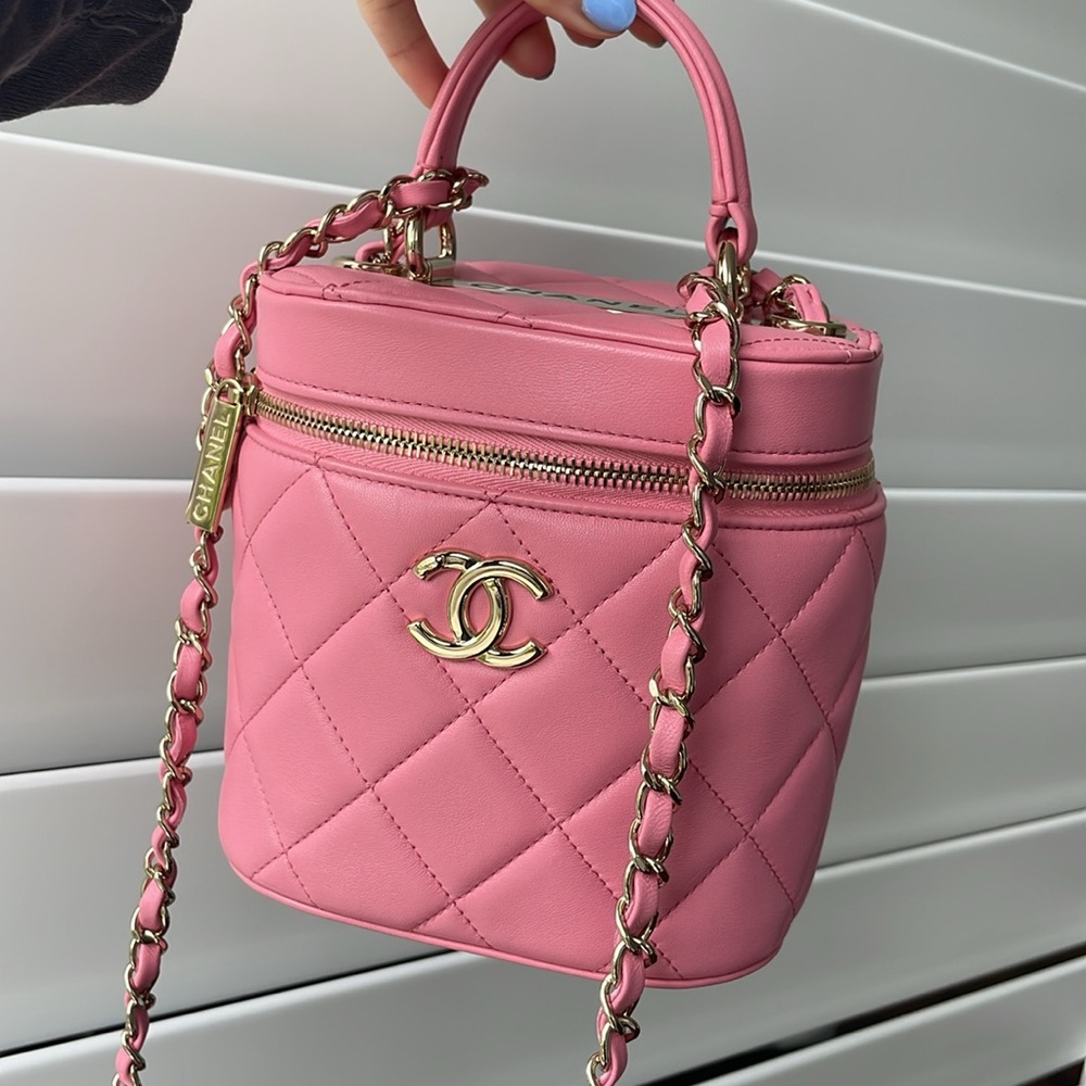 Chanel Pink Quilted Mini Bag with Iconic CC Logo